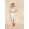 Chemise Bari - rayures blanc beige lurex
