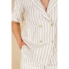 Chemise Bari - rayures blanc beige lurex