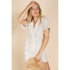 Chemise Bari - rayures blanc beige lurex