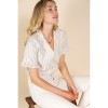 Chemise Bari - rayures blanc beige lurex