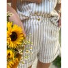 Short Dario - rayures blanc beige lurex