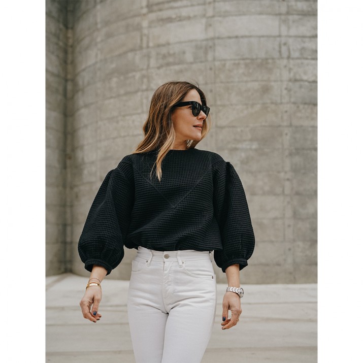 Blouse Louisa - Gaufré Noir