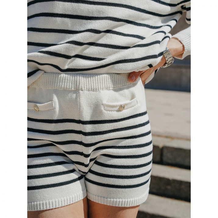 Short Borneo - Rayures Ecru Noir