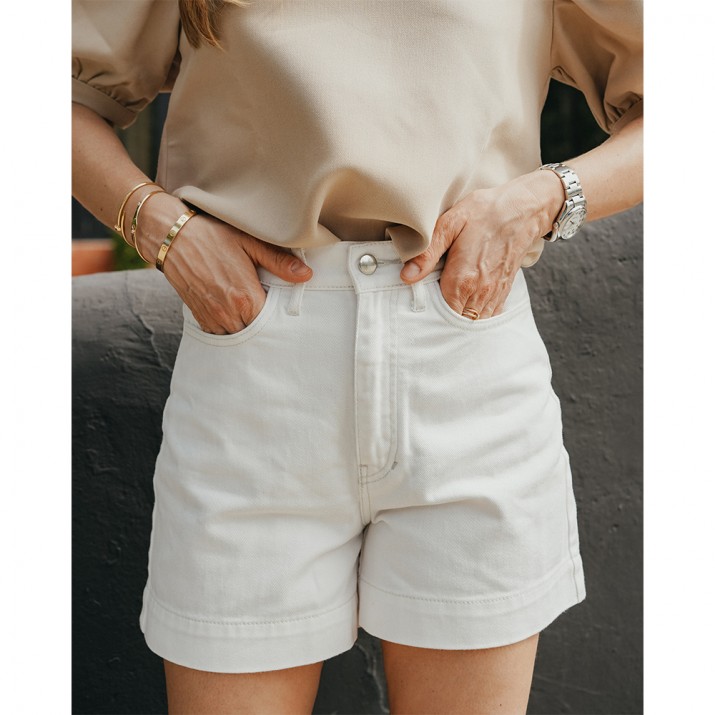 Short South - Denim Off White